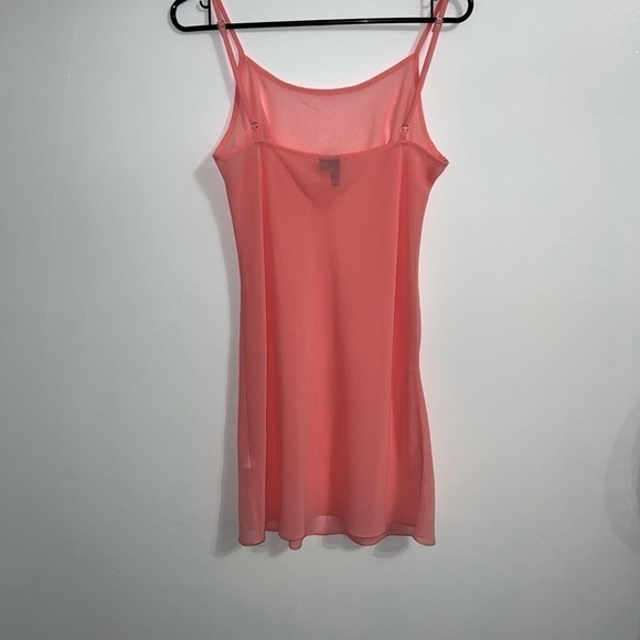 Coral pink asos sheer slip dress size 8 - Picture 4 of 7
